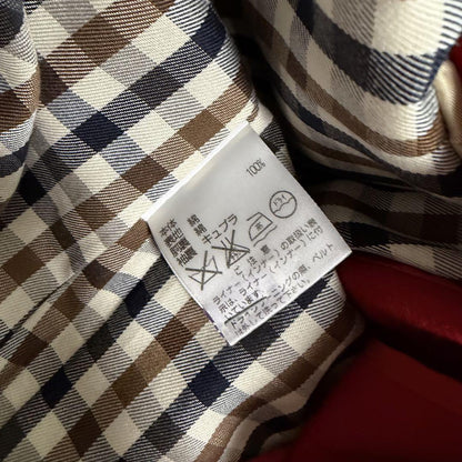 Aquascutum Trench Coat Club Check Asian fit M US size S Honey Beige Authentic