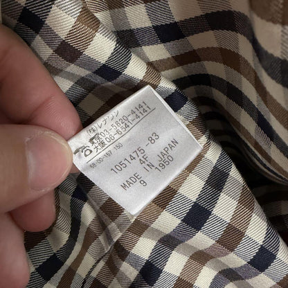 Aquascutum Trench Coat Club Check Asian fit M US size S Honey Beige Authentic