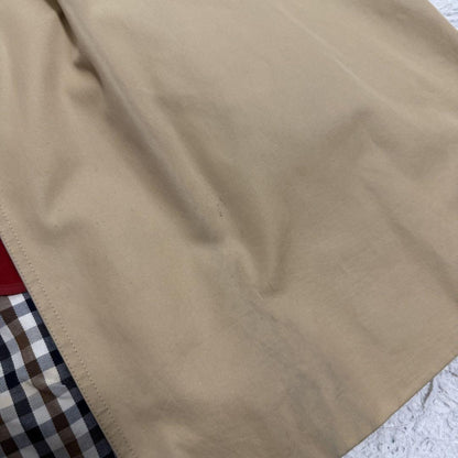 Aquascutum Trench Coat Club Check Asian fit M US size S Honey Beige Authentic