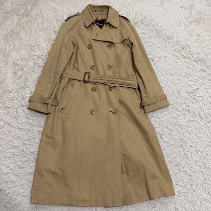 Aquascutum Trench Coat Club Check Asian fit M US size S Honey Beige Authentic