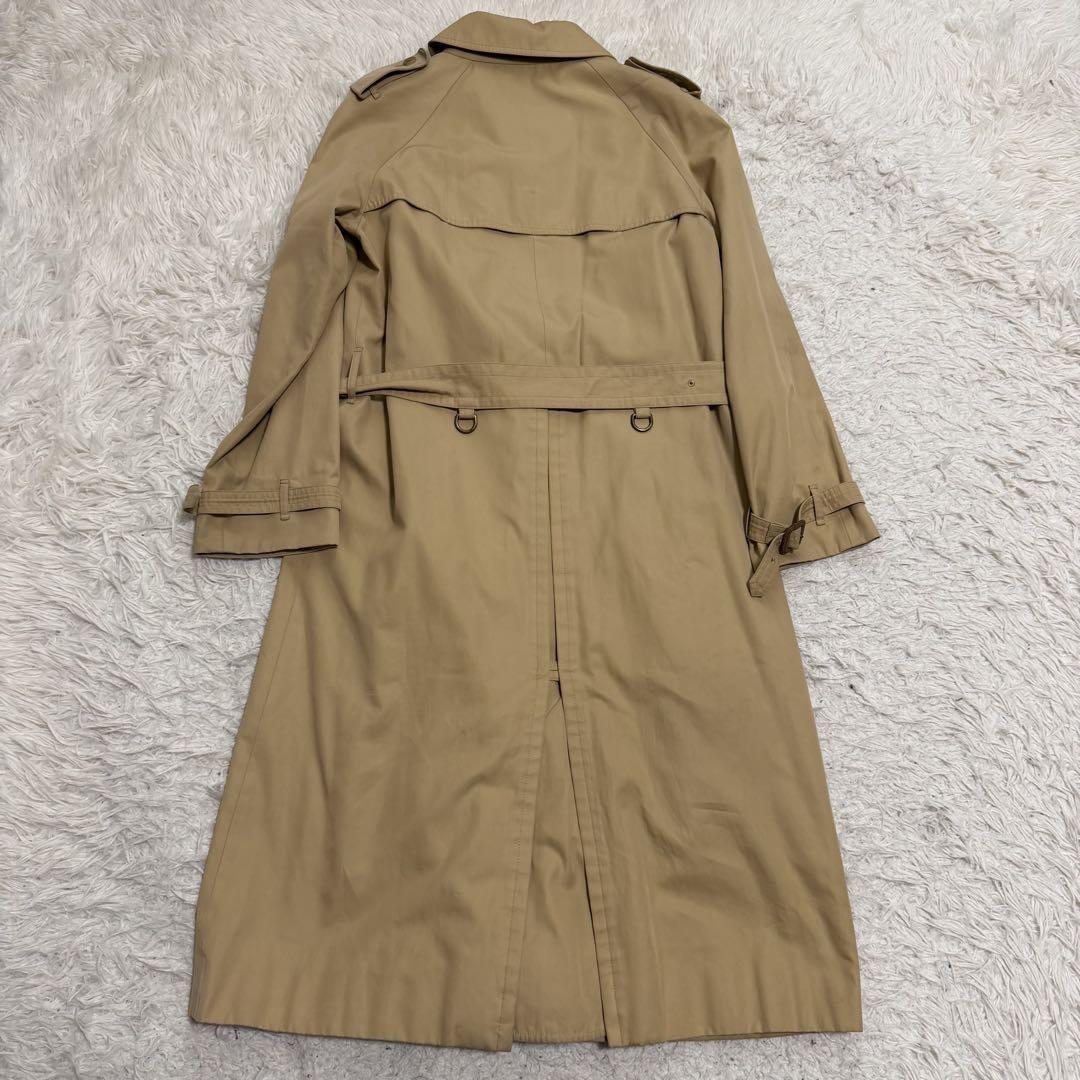 Aquascutum Trench Coat Club Check Asian fit M US size S Honey Beige Authentic