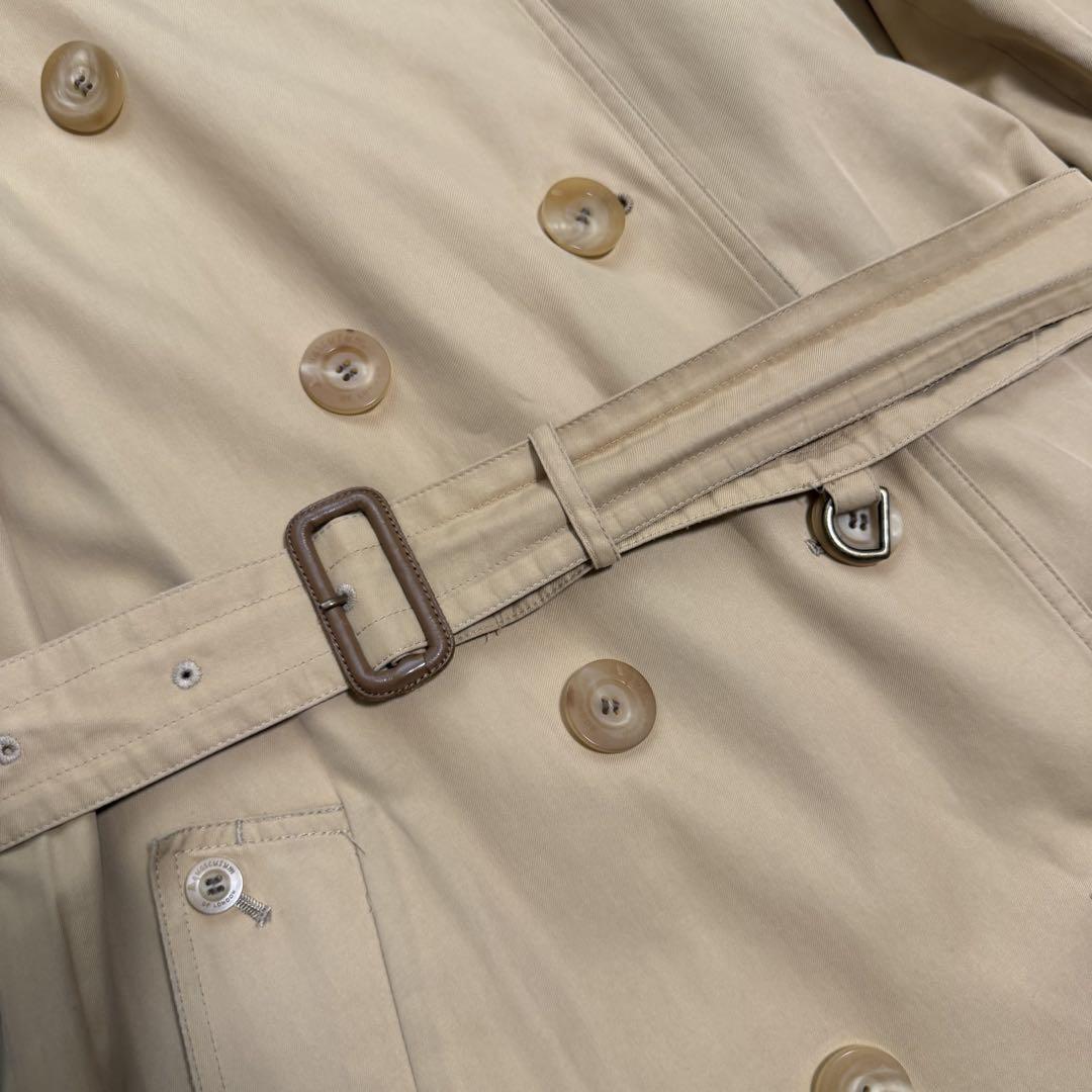 Aquascutum Trench Coat Club Check Asian fit M US size S Honey Beige Authentic