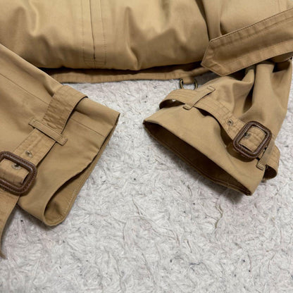 Aquascutum Trench Coat Club Check Asian fit M US size S Honey Beige Authentic