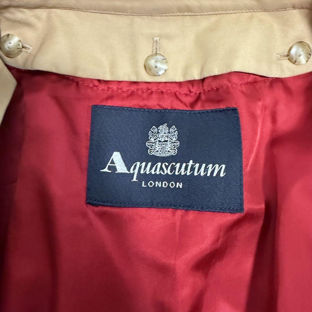 Aquascutum Trench Coat Club Check Asian fit M US size S Honey Beige Authentic