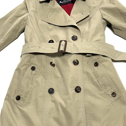 Aquascutum Trench Coat Club Check Asian fit L US size M Beige Authentic