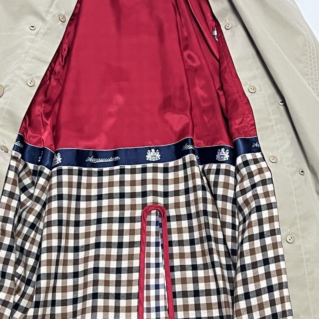 Aquascutum Trench Coat Club Check Asian fit L US size M Beige Authentic