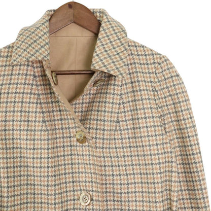 Aquascutum Reversible Trench Coat Club Check Asian fit L US size M Beige Auth