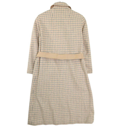 Aquascutum Reversible Trench Coat Club Check Asian fit L US size M Beige Auth