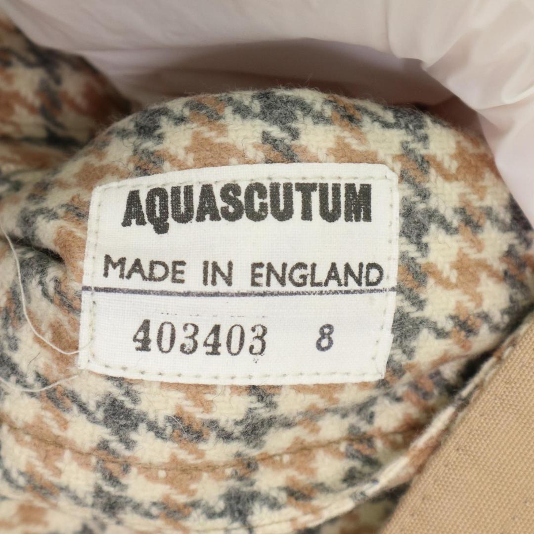 Aquascutum Reversible Trench Coat Club Check Asian fit L US size M Beige Auth