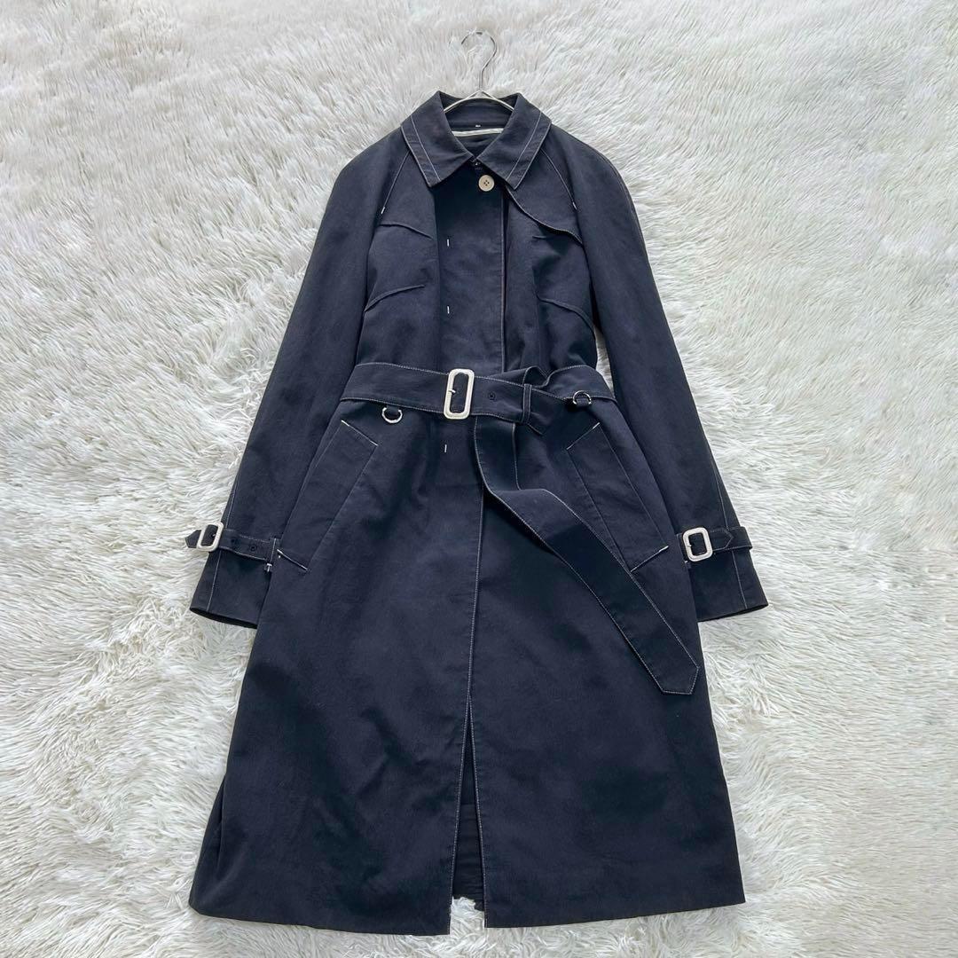 Aquascutum Trench Coat Asian fit L US size M Black Authentic