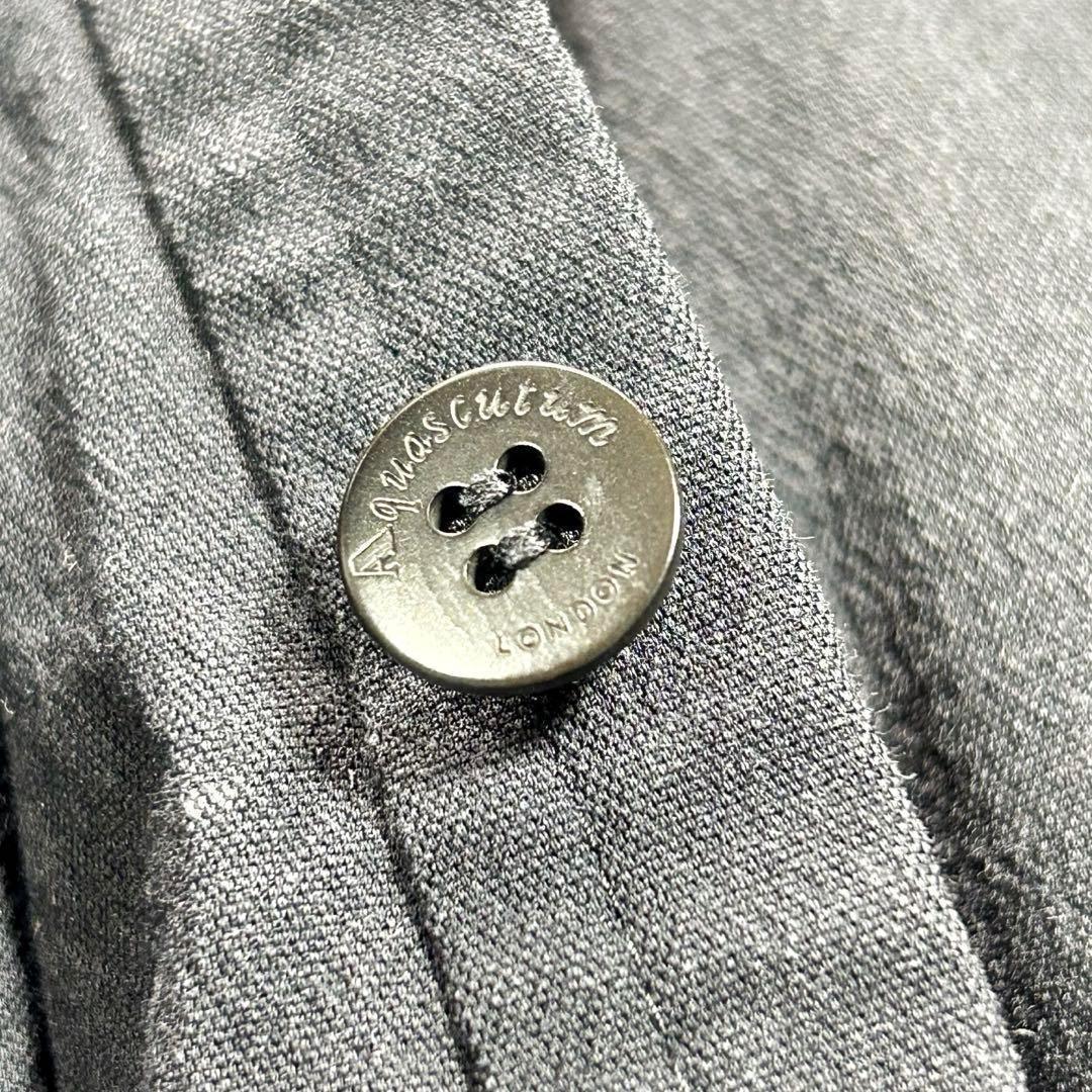 Aquascutum Trench Coat Asian fit L US size M Black Authentic