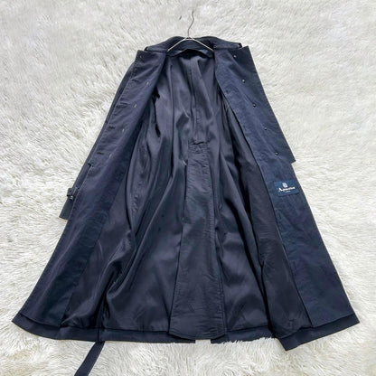 Aquascutum Trench Coat Asian fit L US size M Black Authentic