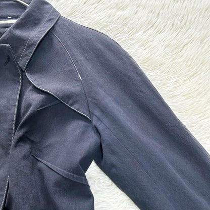 Aquascutum Trench Coat Asian fit L US size M Black Authentic