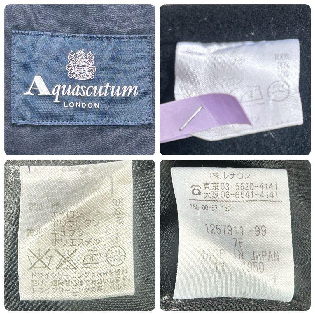 Aquascutum Trench Coat Asian fit L US size M Black Authentic