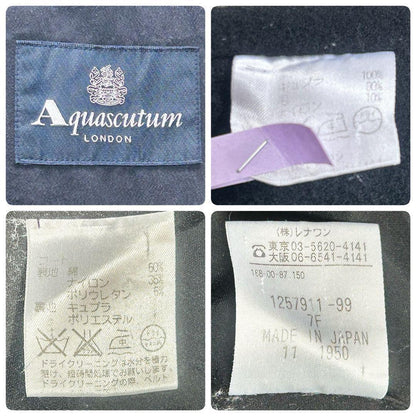Aquascutum Trench Coat Asian fit L US size M Black Authentic