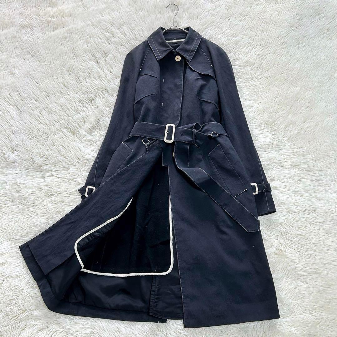 Aquascutum Trench Coat Asian fit L US size M Black Authentic