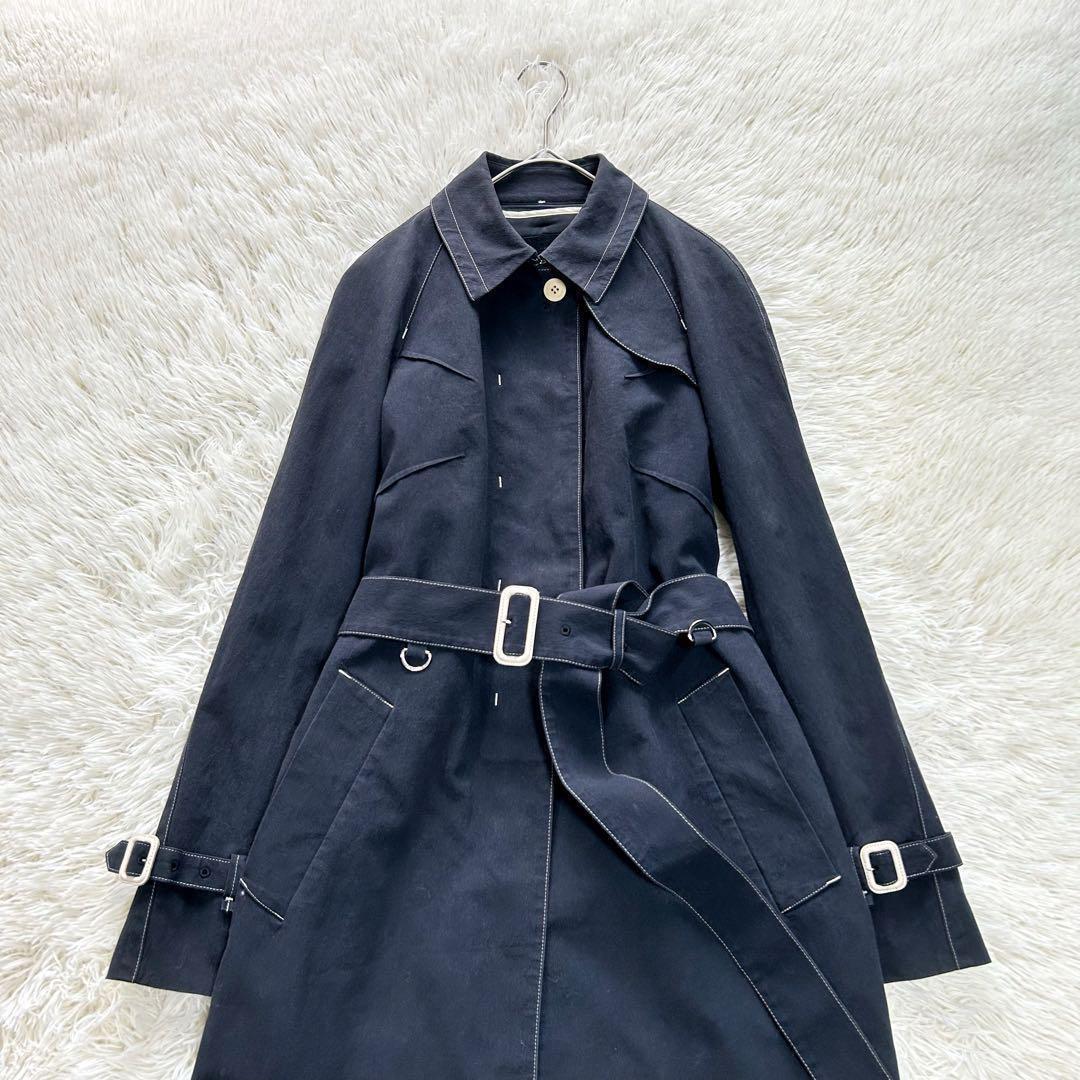 Aquascutum Trench Coat Asian fit L US size M Black Authentic