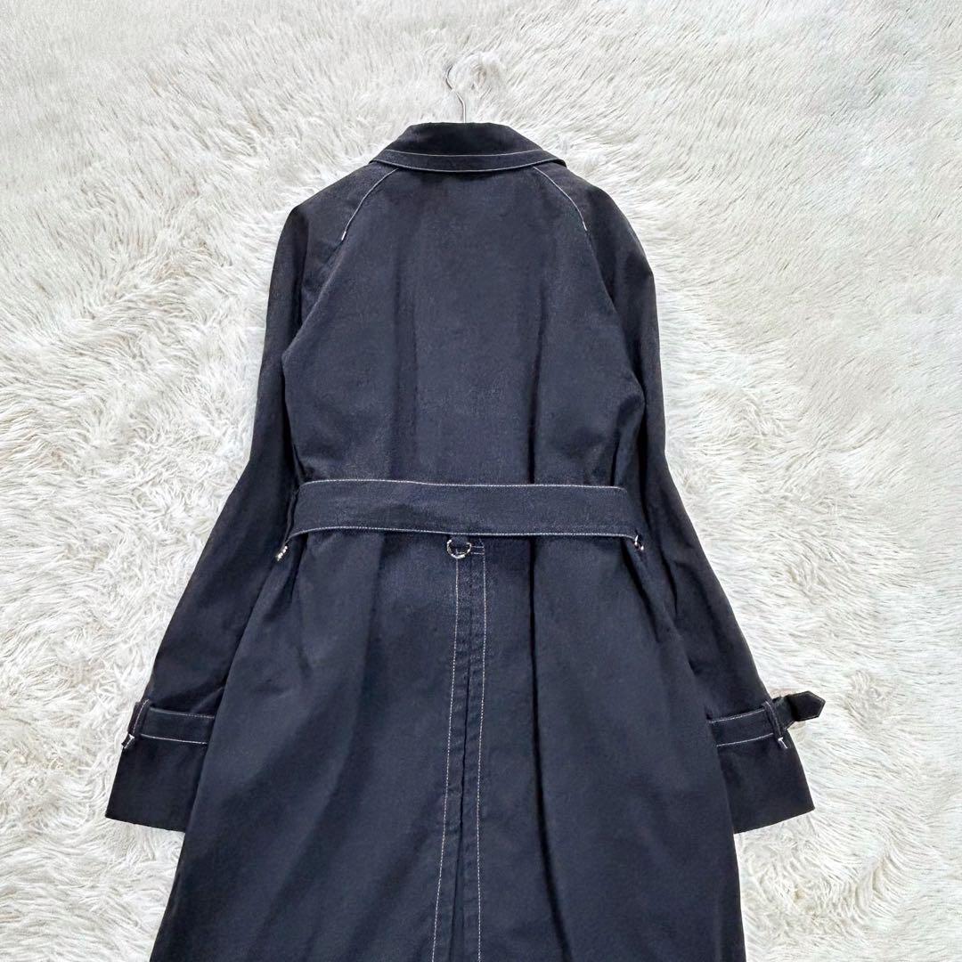 Aquascutum Trench Coat Asian fit L US size M Black Authentic