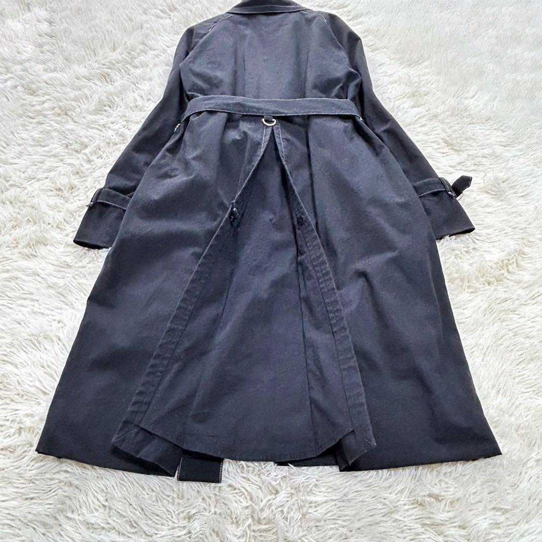 Aquascutum Trench Coat Asian fit L US size M Black Authentic