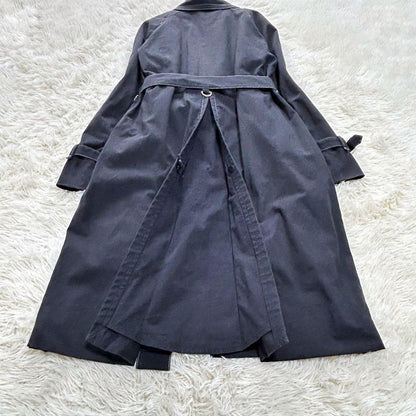 Aquascutum Trench Coat Asian fit L US size M Black Authentic