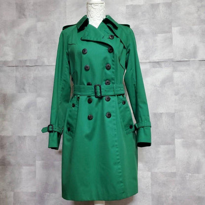 Aquascutum Trench Coat Club Check Asian fit M US size S Green Authentic