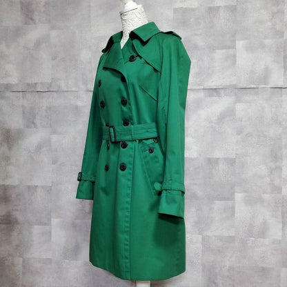 Aquascutum Trench Coat Club Check Asian fit M US size S Green Authentic