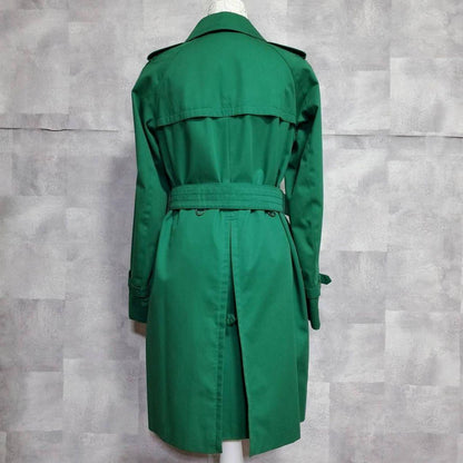 Aquascutum Trench Coat Club Check Asian fit M US size S Green Authentic