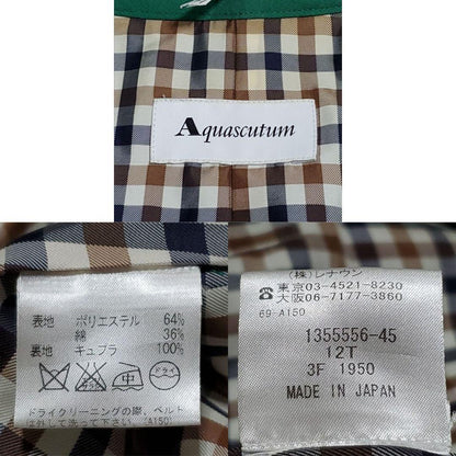 Aquascutum Trench Coat Club Check Asian fit M US size S Green Authentic
