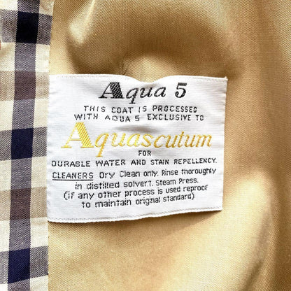 Aquascutum Trench Coat Club Check Asian fit XL US size L Beige Authentic