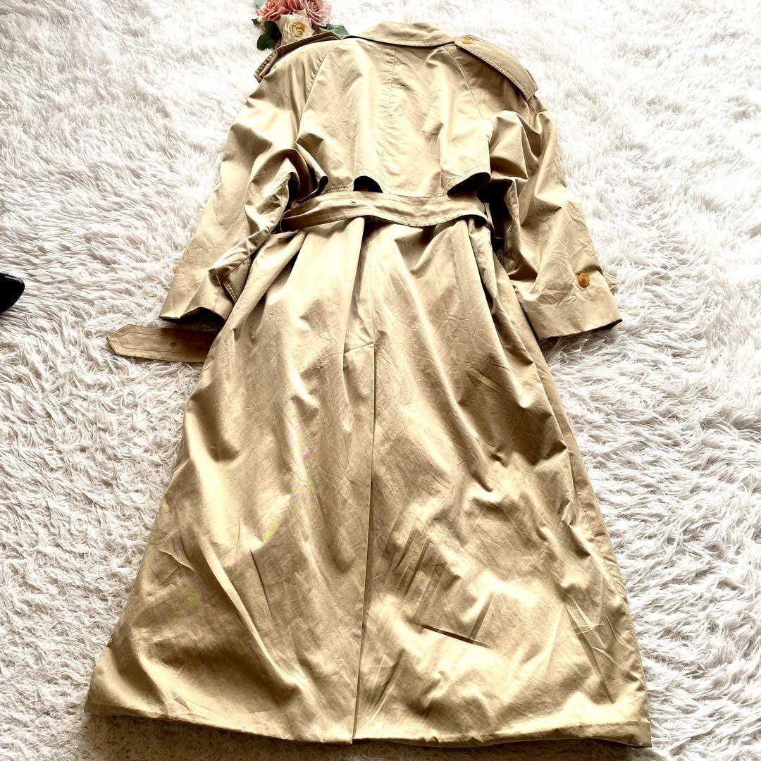 Aquascutum Trench Coat Club Check Asian fit XL US size L Beige Authentic