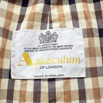 Aquascutum Trench Coat Club Check Asian fit XL US size L Beige Authentic