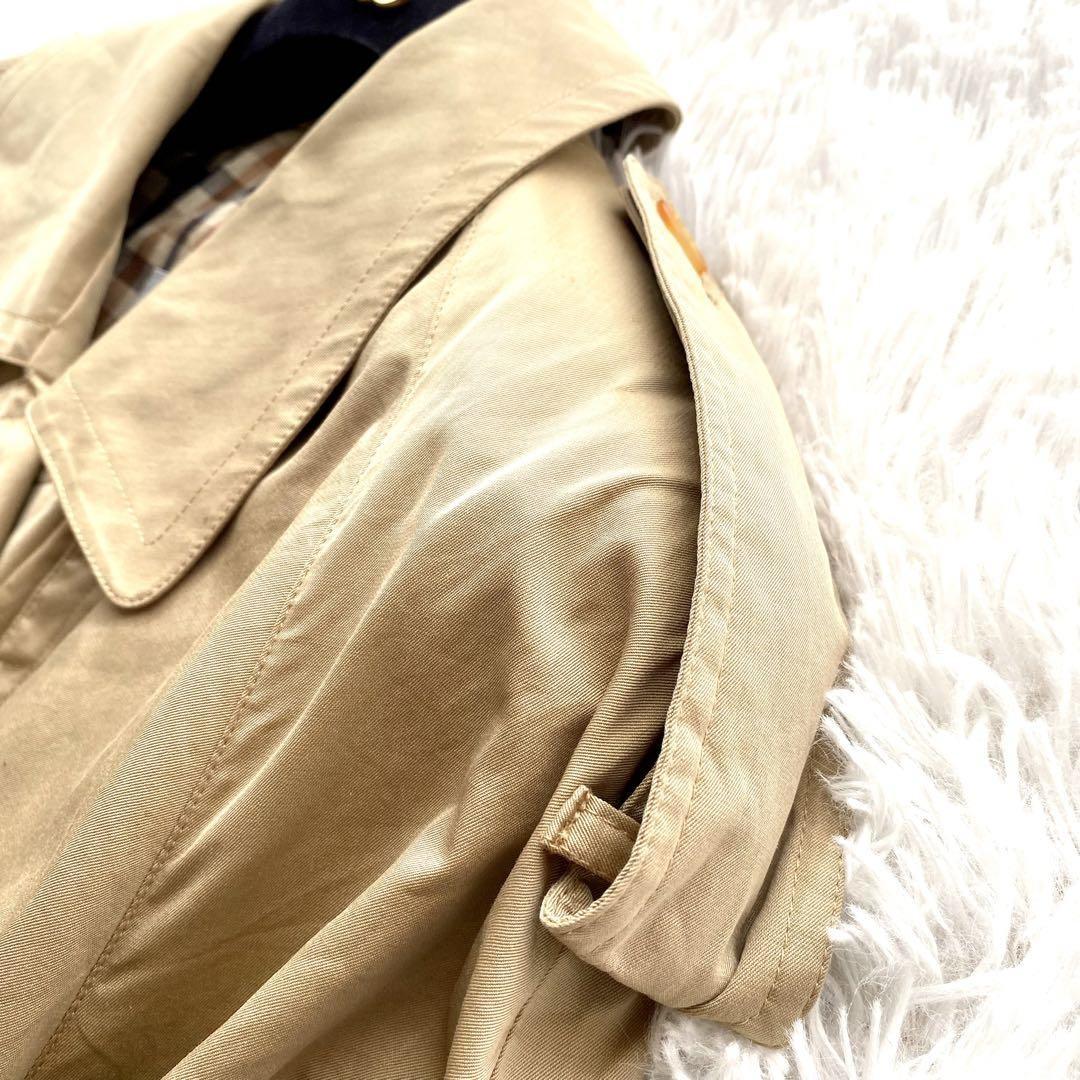 Aquascutum Trench Coat Club Check Asian fit XL US size L Beige Authentic