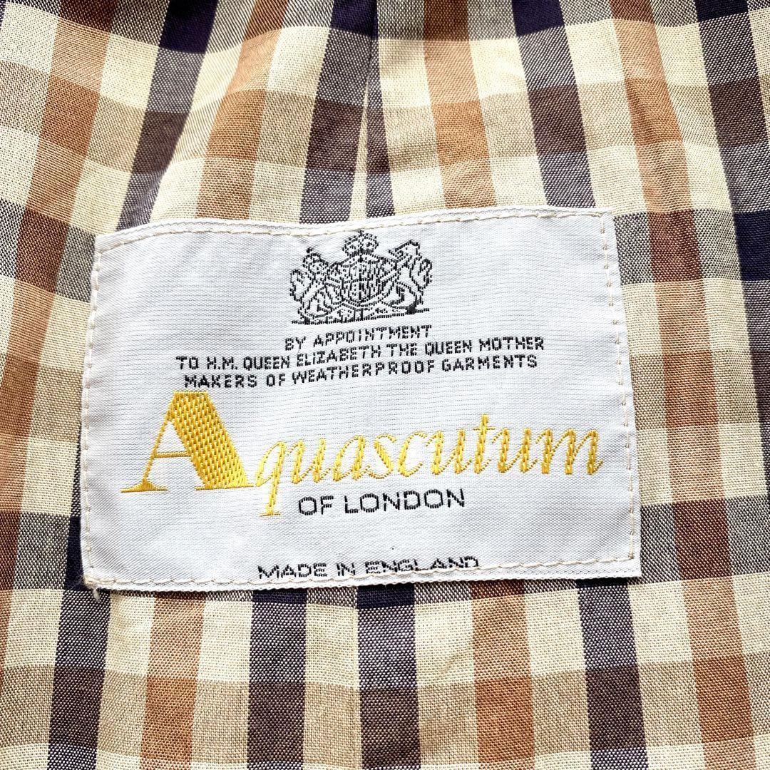 Aquascutum Trench Coat Club Check Asian fit XL US size L Beige Authentic