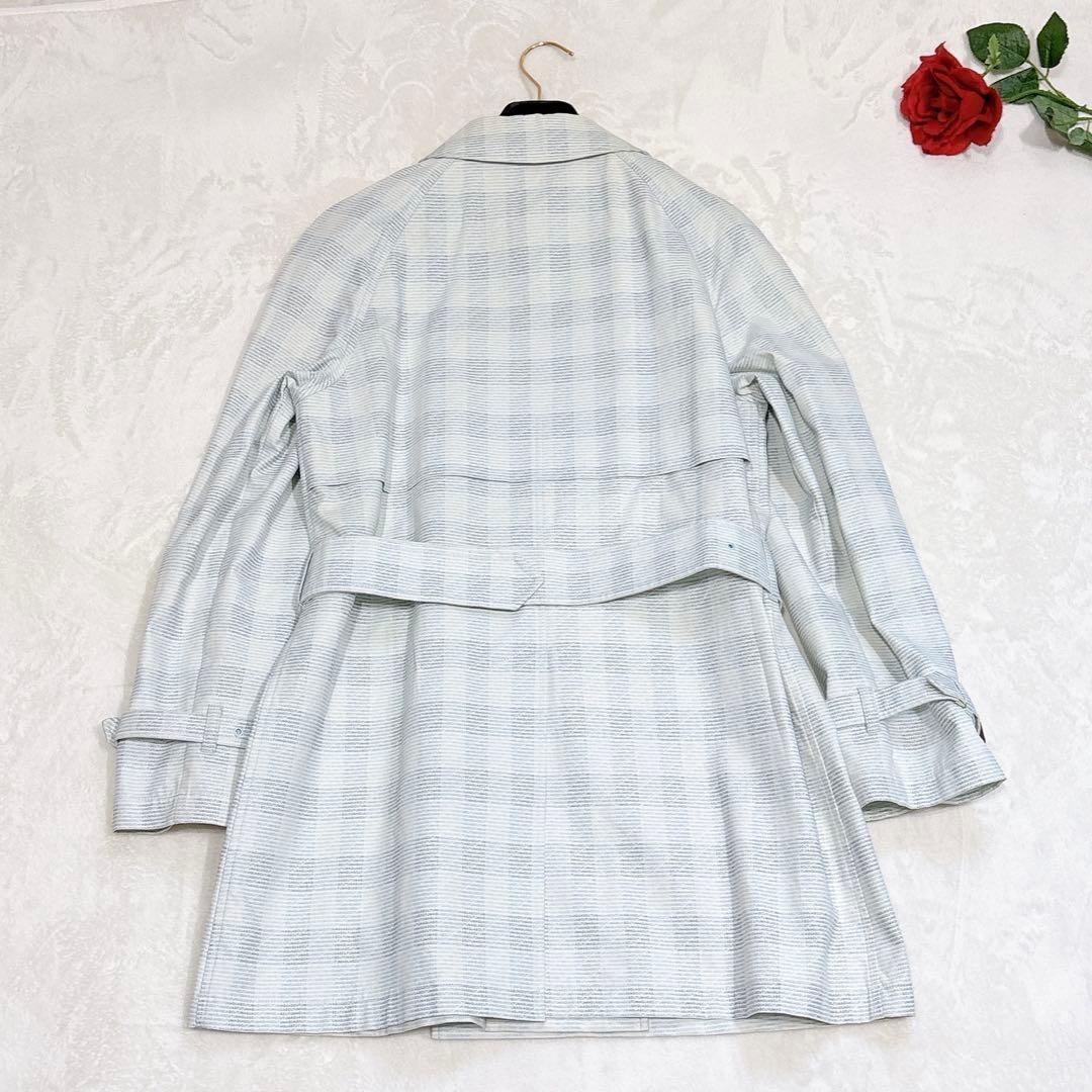 Aquascutum London Trench Coat Asian fit L US size M Light Blue Auth