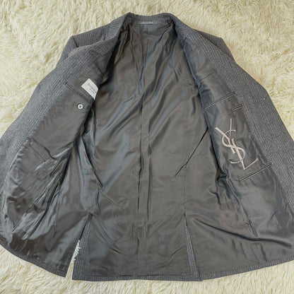 Saint Laurent rive gauche Tailored Jacket Asian fit M US size S Dark Gray Auth