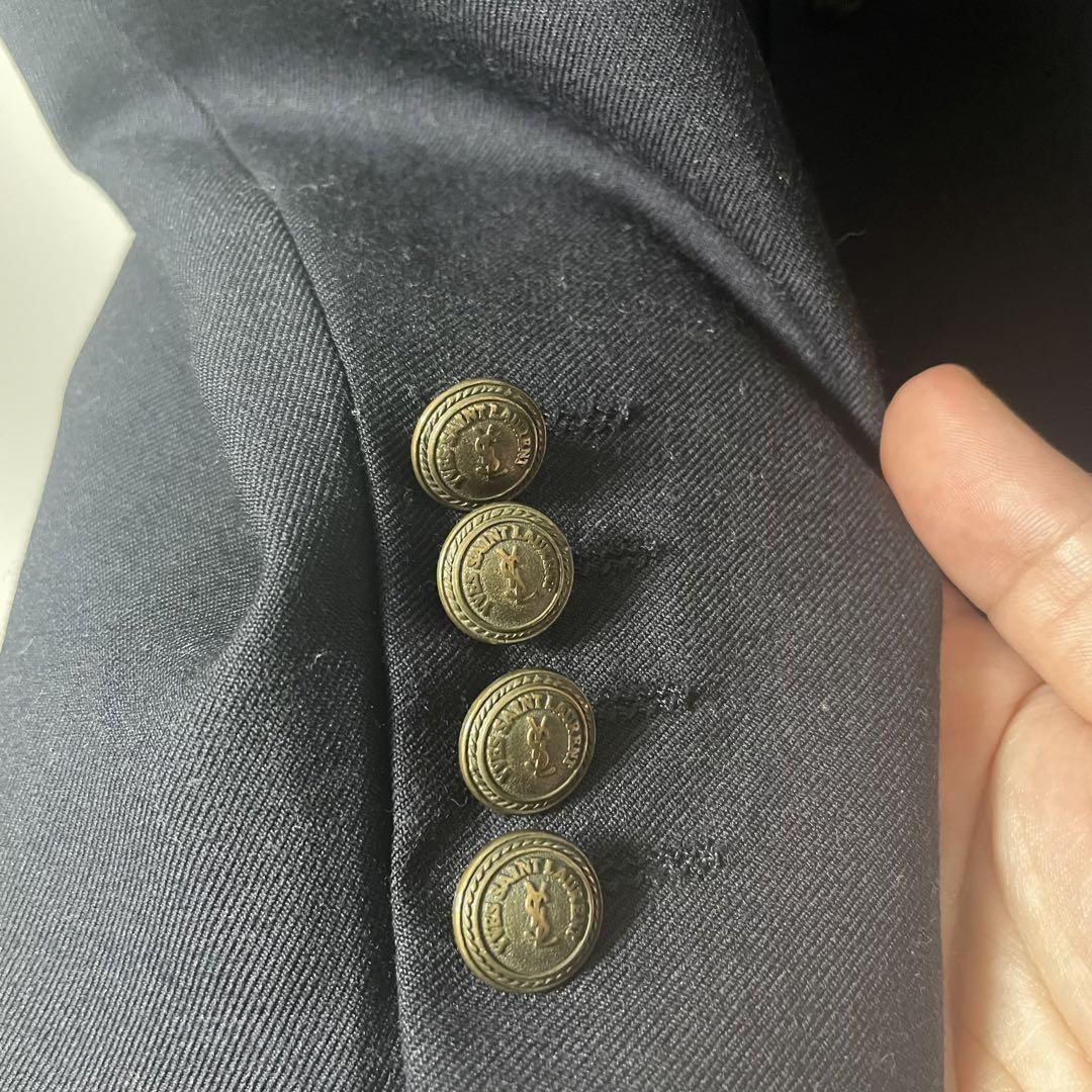 Saint Laurent Tailored Jacket FREE SIZE Navy Authentic