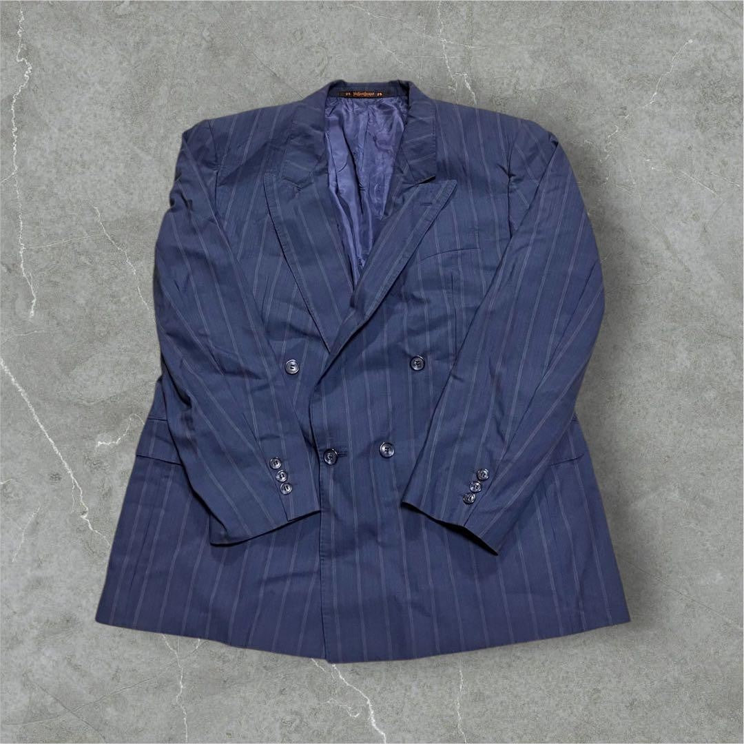 Saint Laurent rive gauche Tailored Jacket Asian fit L US size M Navy Authentic