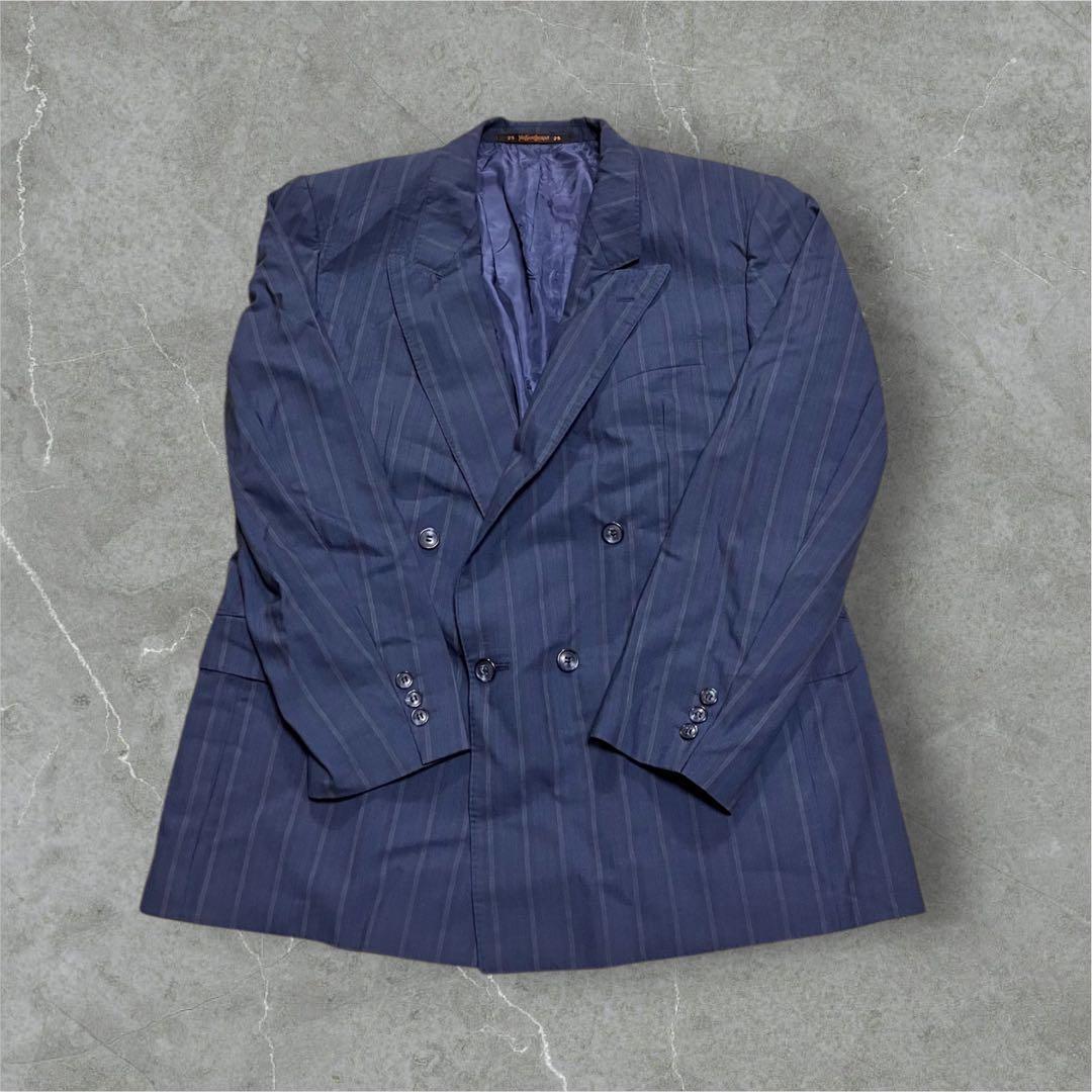 Saint Laurent rive gauche Tailored Jacket Asian fit L US size M Navy Authentic