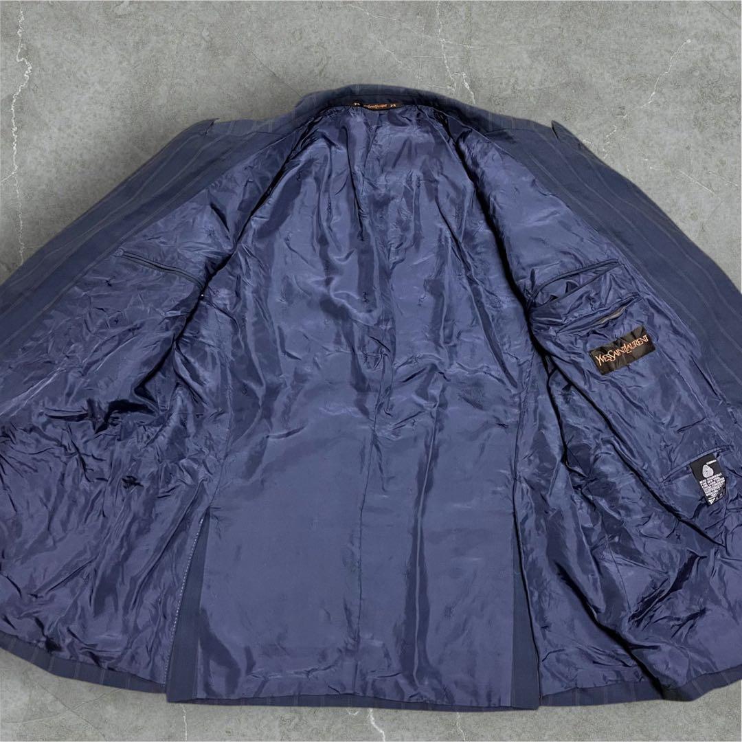 Saint Laurent rive gauche Tailored Jacket Asian fit L US size M Navy Authentic