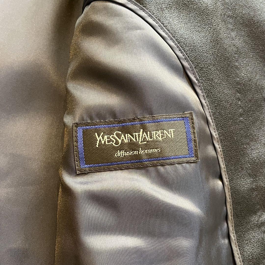 Saint Laurent soutien collar Coat FREE SIZE Navy Authentic