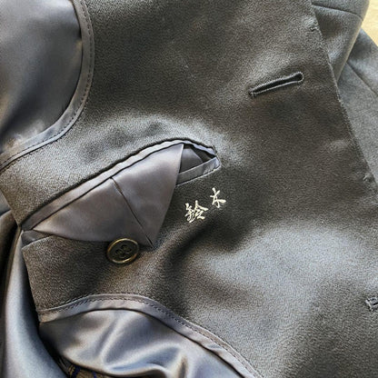 Saint Laurent soutien collar Coat FREE SIZE Navy Authentic