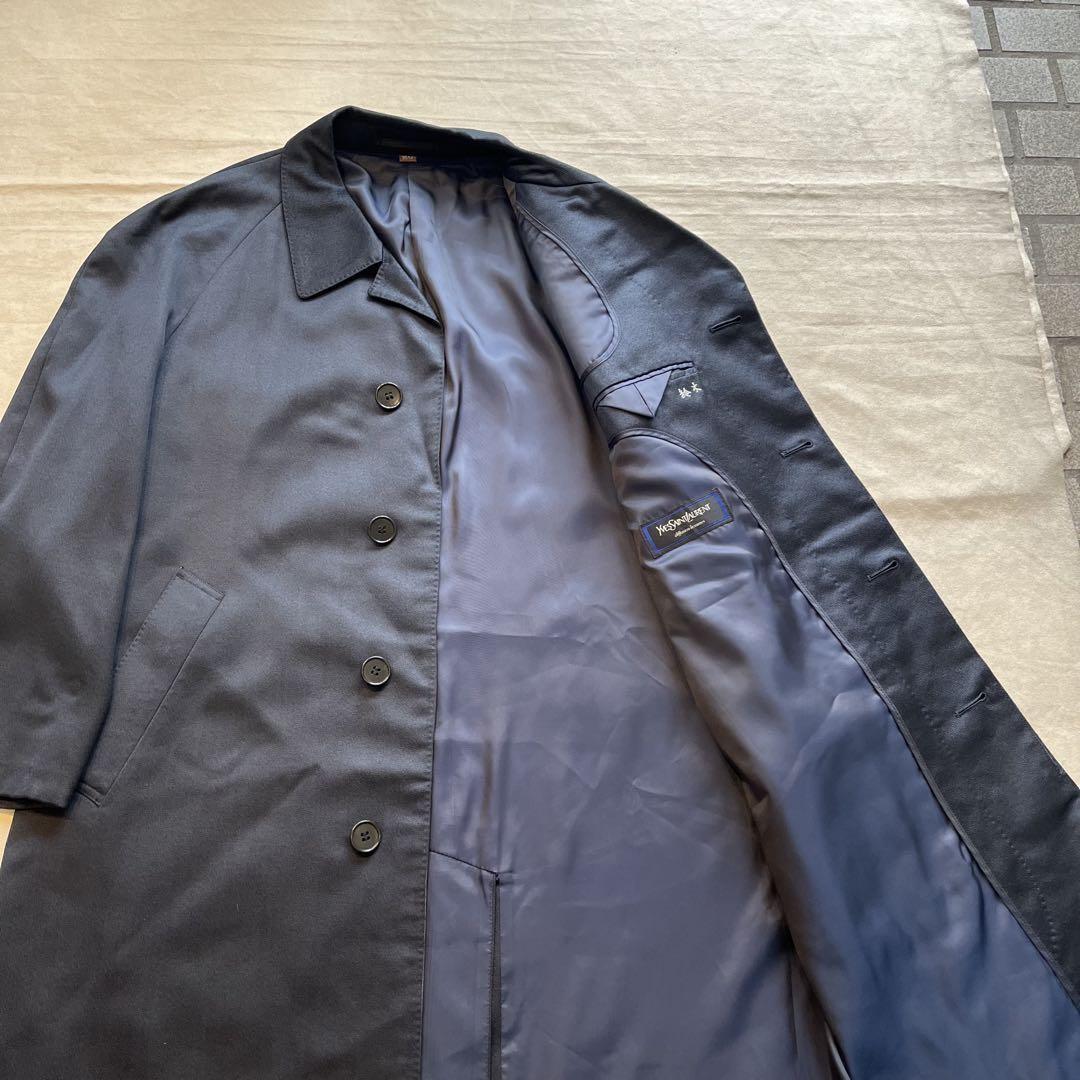 Saint Laurent soutien collar Coat FREE SIZE Navy Authentic