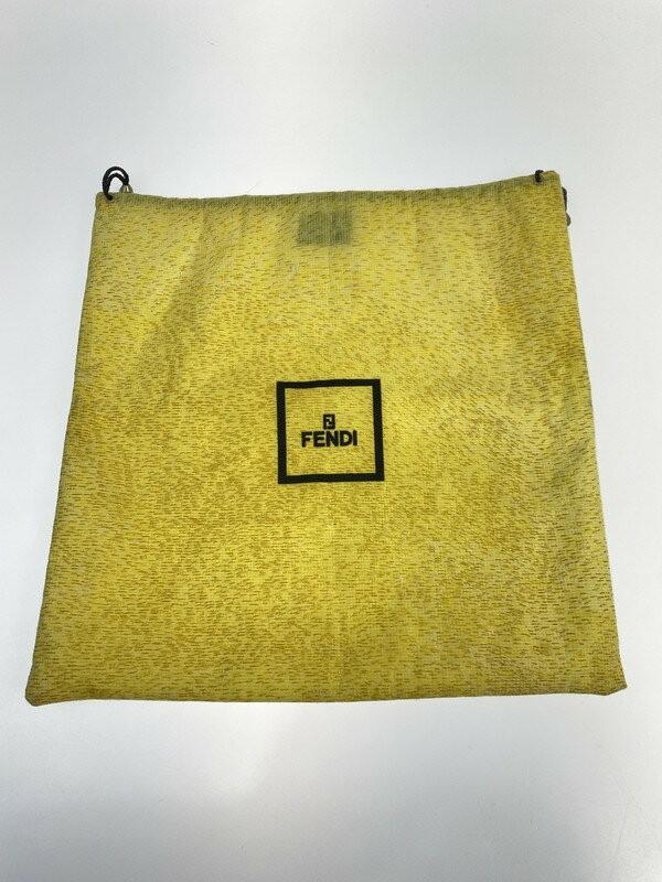 FENDI Shoulder Bag Purse Body Bag Waist Pouch FF Nylon Leather Black Authentic