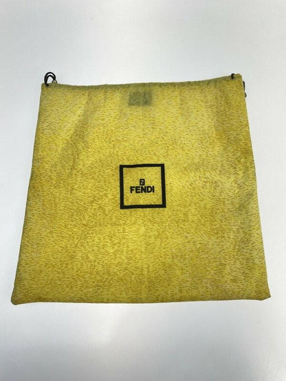 FENDI Shoulder Bag Purse Body Bag Waist Pouch FF Nylon Leather Black Authentic