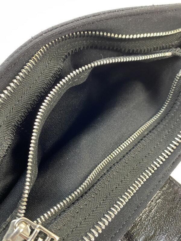 FENDI Shoulder Bag Purse Body Bag Waist Pouch FF Nylon Leather Black Authentic