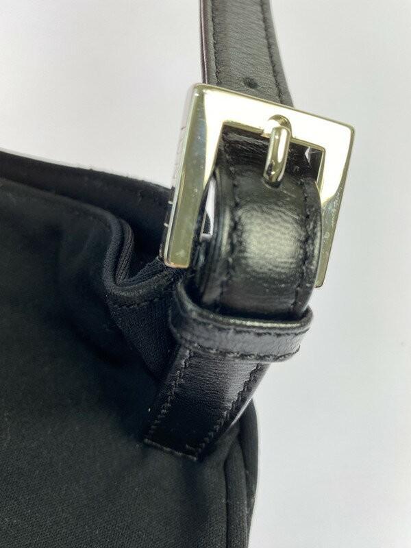 FENDI Shoulder Bag Purse Body Bag Waist Pouch FF Nylon Leather Black Authentic