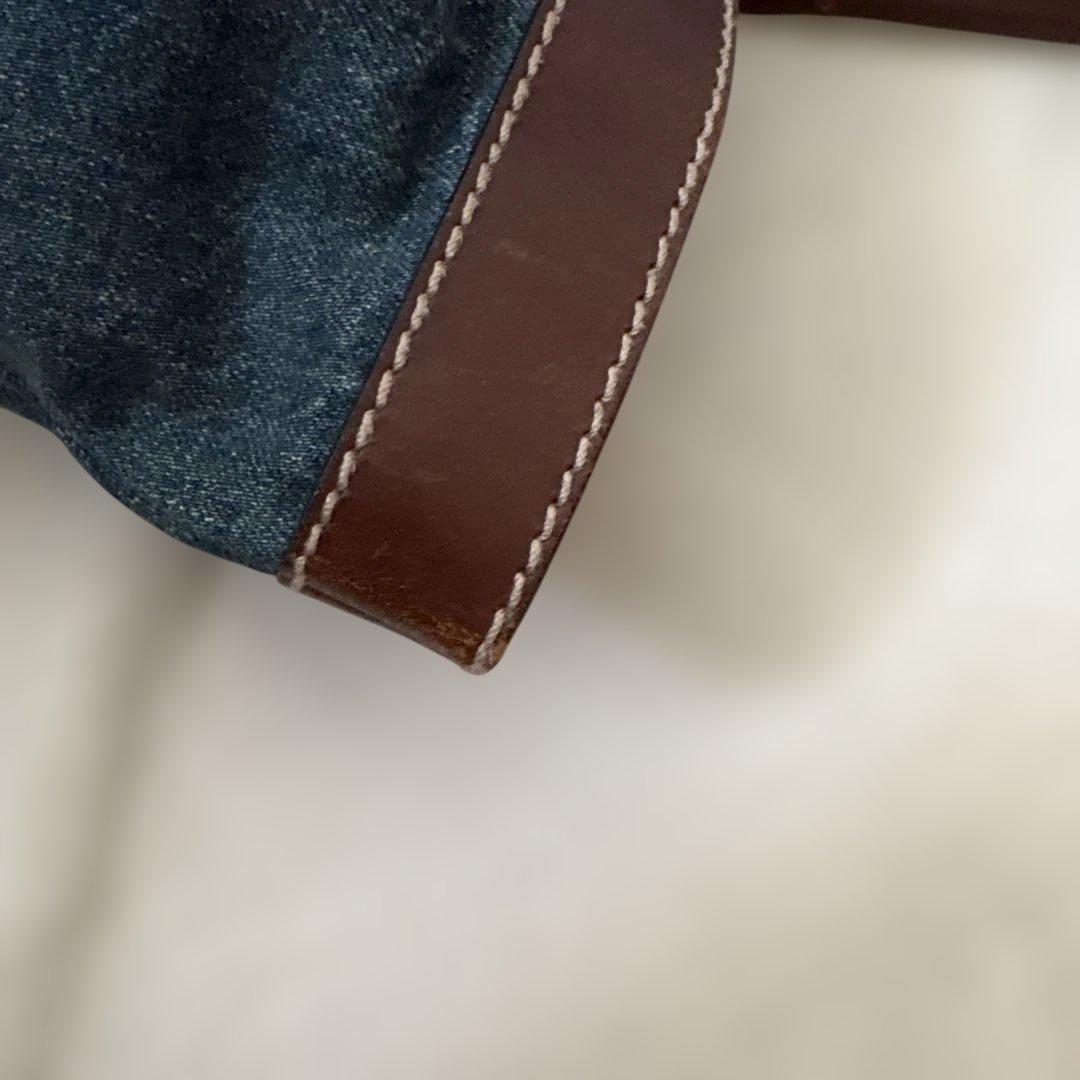 FENDI Hand Bag Tote Purse Denim Belt Authentic