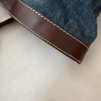 FENDI Hand Bag Tote Purse Denim Belt Authentic