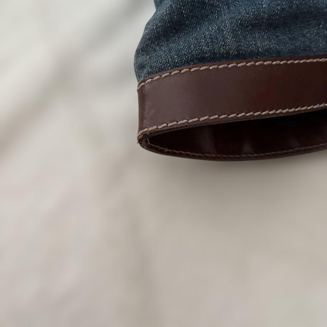 FENDI Hand Bag Tote Purse Denim Belt Authentic