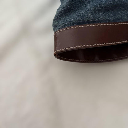 FENDI Hand Bag Tote Purse Denim Belt Authentic